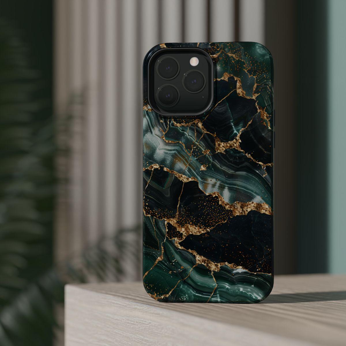 iPhone Case - Golden Vein Blue Marble