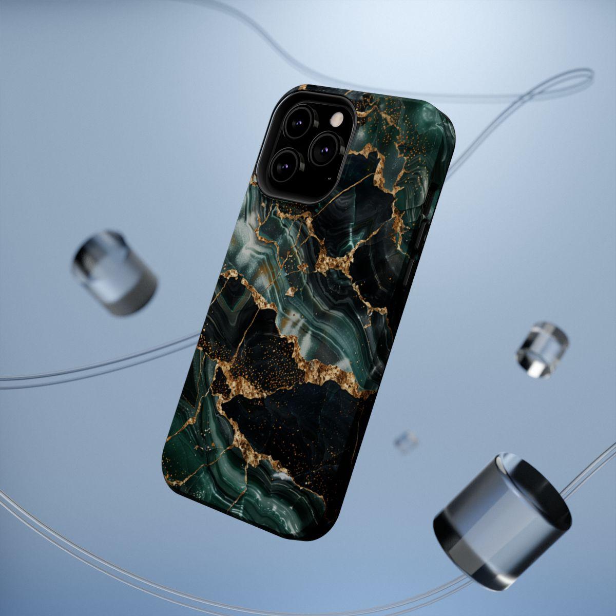 iPhone Case - Golden Vein Blue Marble