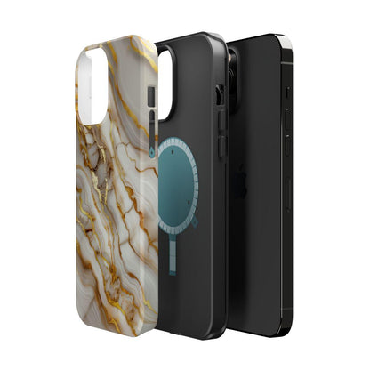 iPhone Case - Golden Vein White Marble