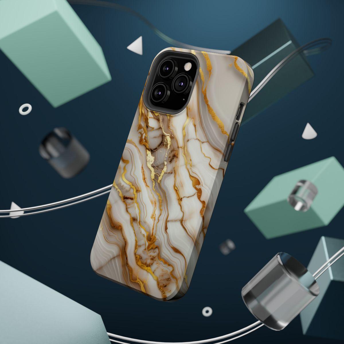 iPhone Case - Golden Vein White Marble