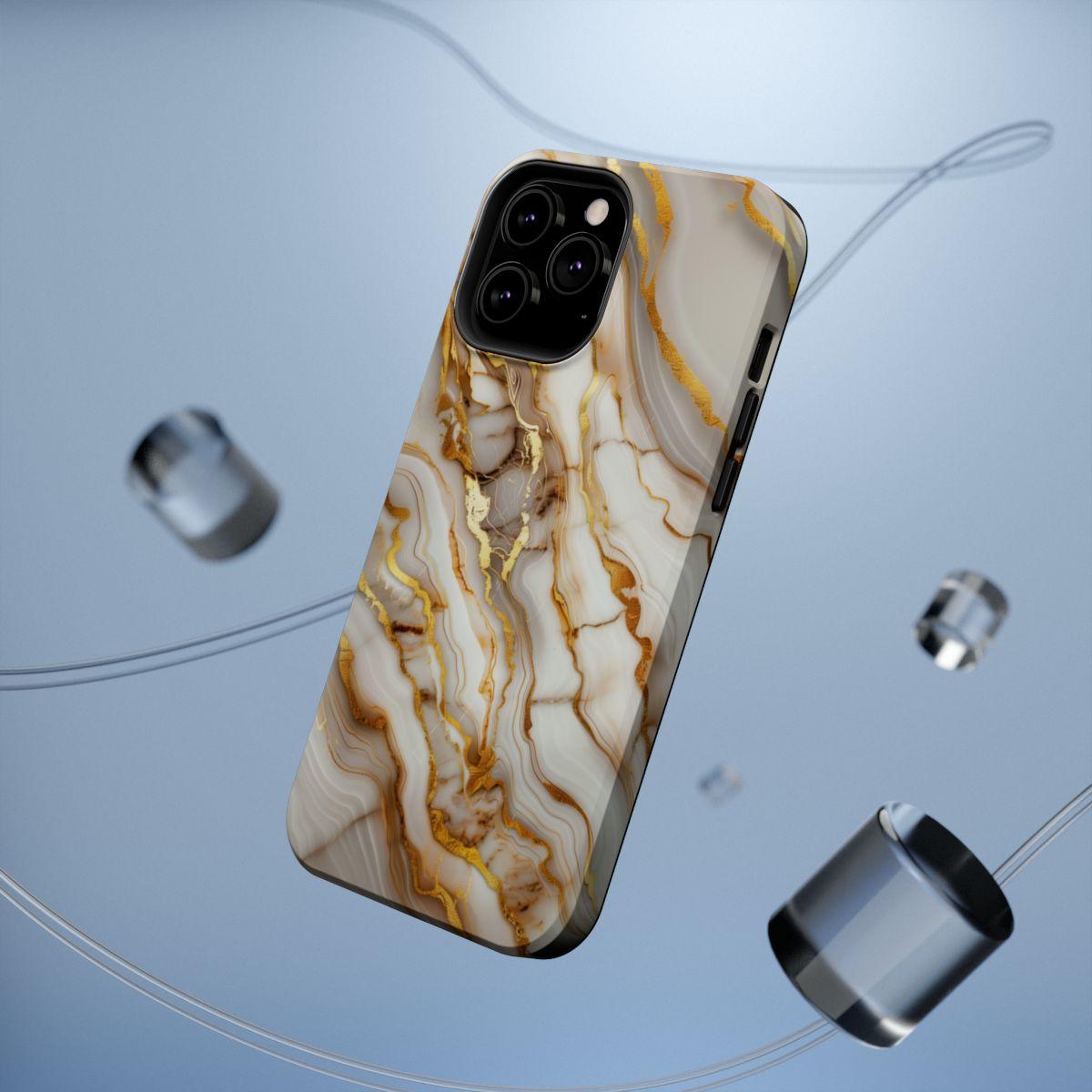 iPhone Case - Golden Vein White Marble