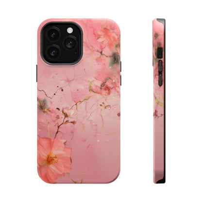 iPhone Case - Flower Pink Marble