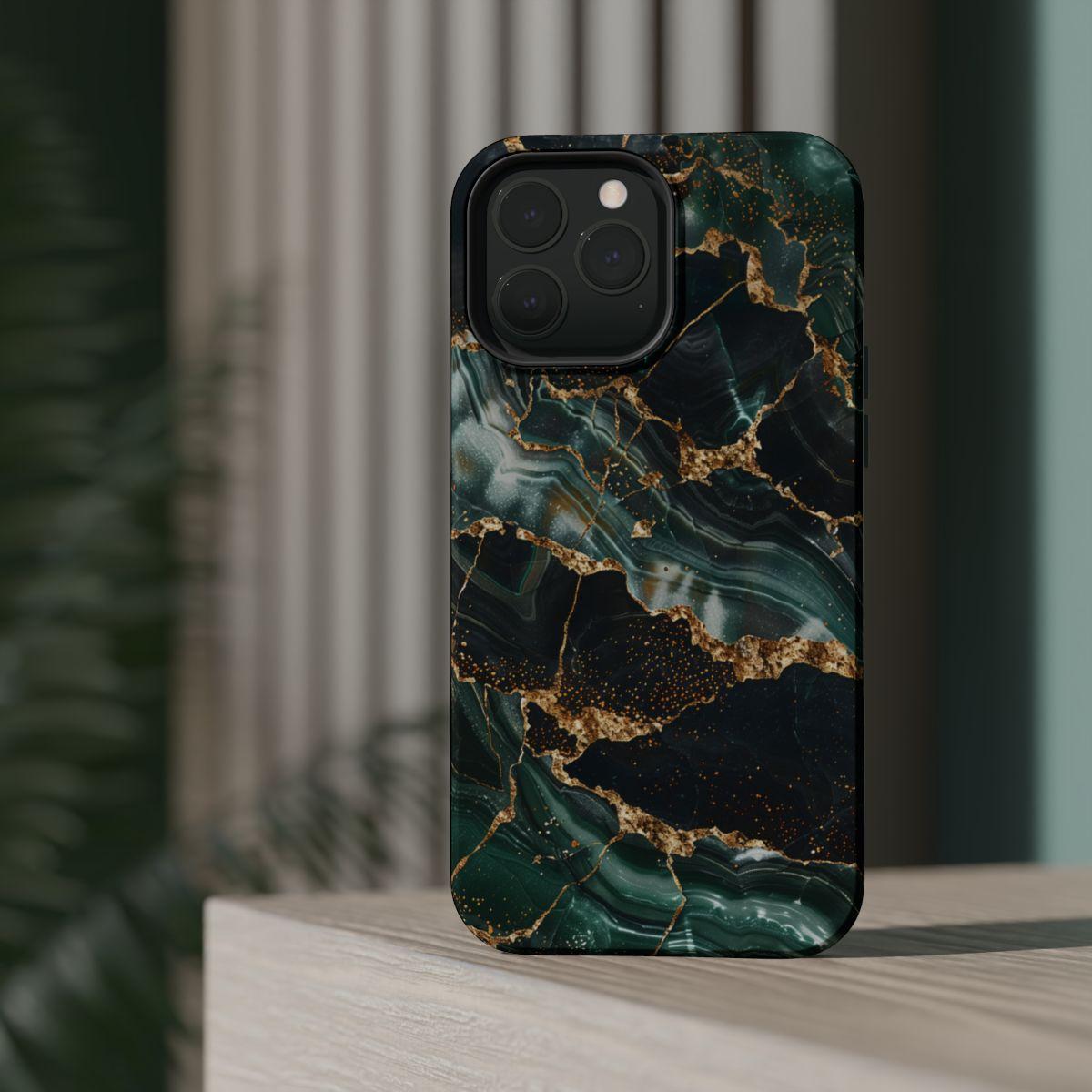 iPhone Case - Golden Vein Blue Marble