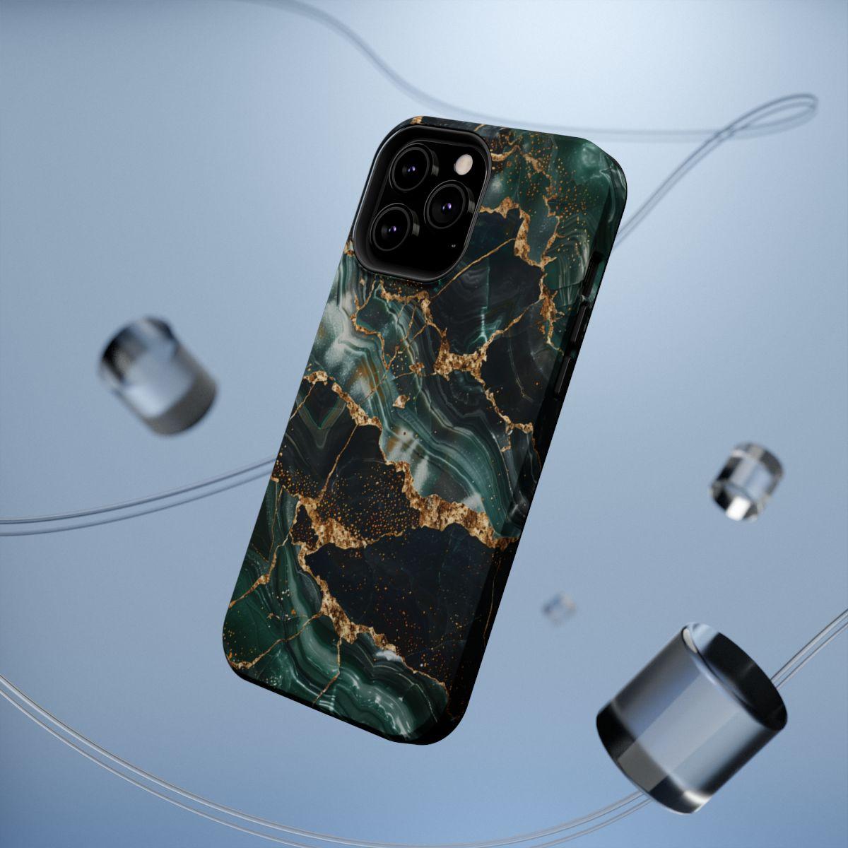 iPhone Case - Golden Vein Blue Marble