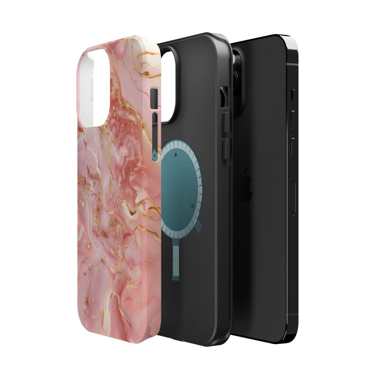 iPhone Case - Golden Vein Pink Marble