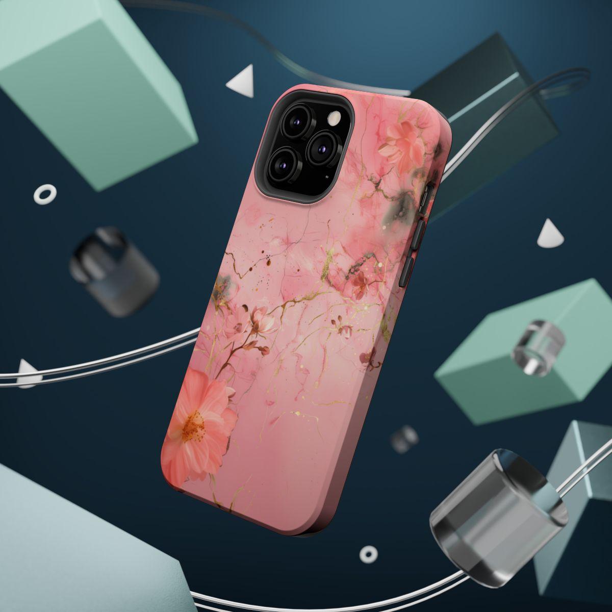 iPhone Case - Flower Pink Marble