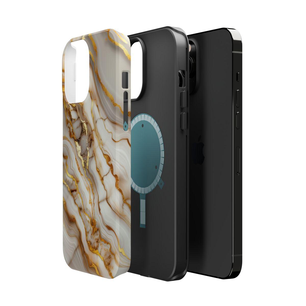 iPhone Case - Golden Vein White Marble