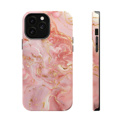 iPhone Case - Golden Vein Pink Marble