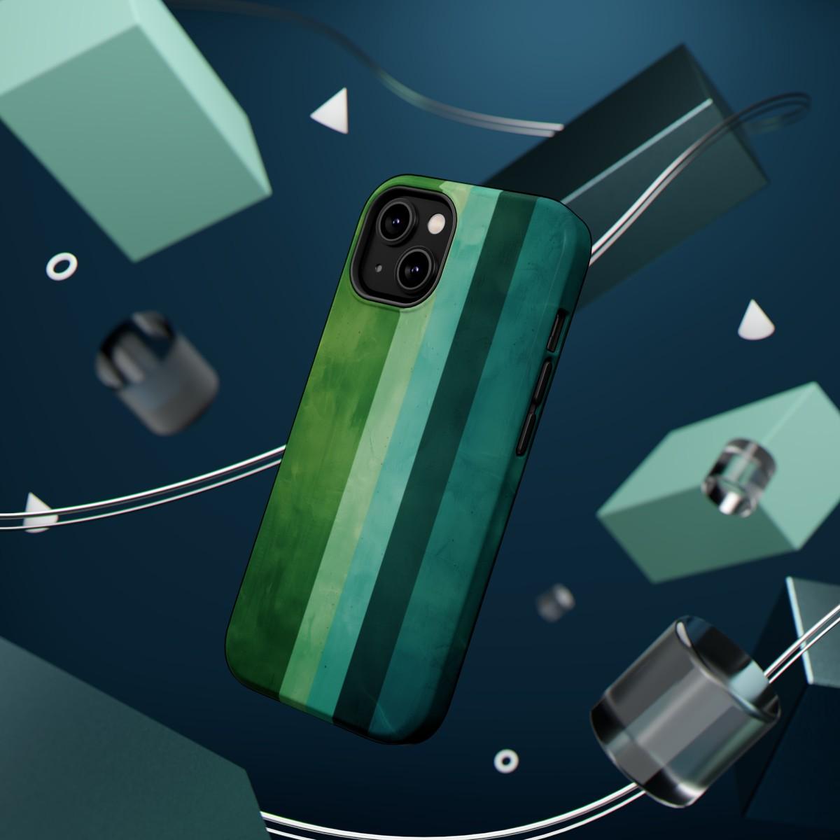 iPhone Case- Vibrant Green Stripes