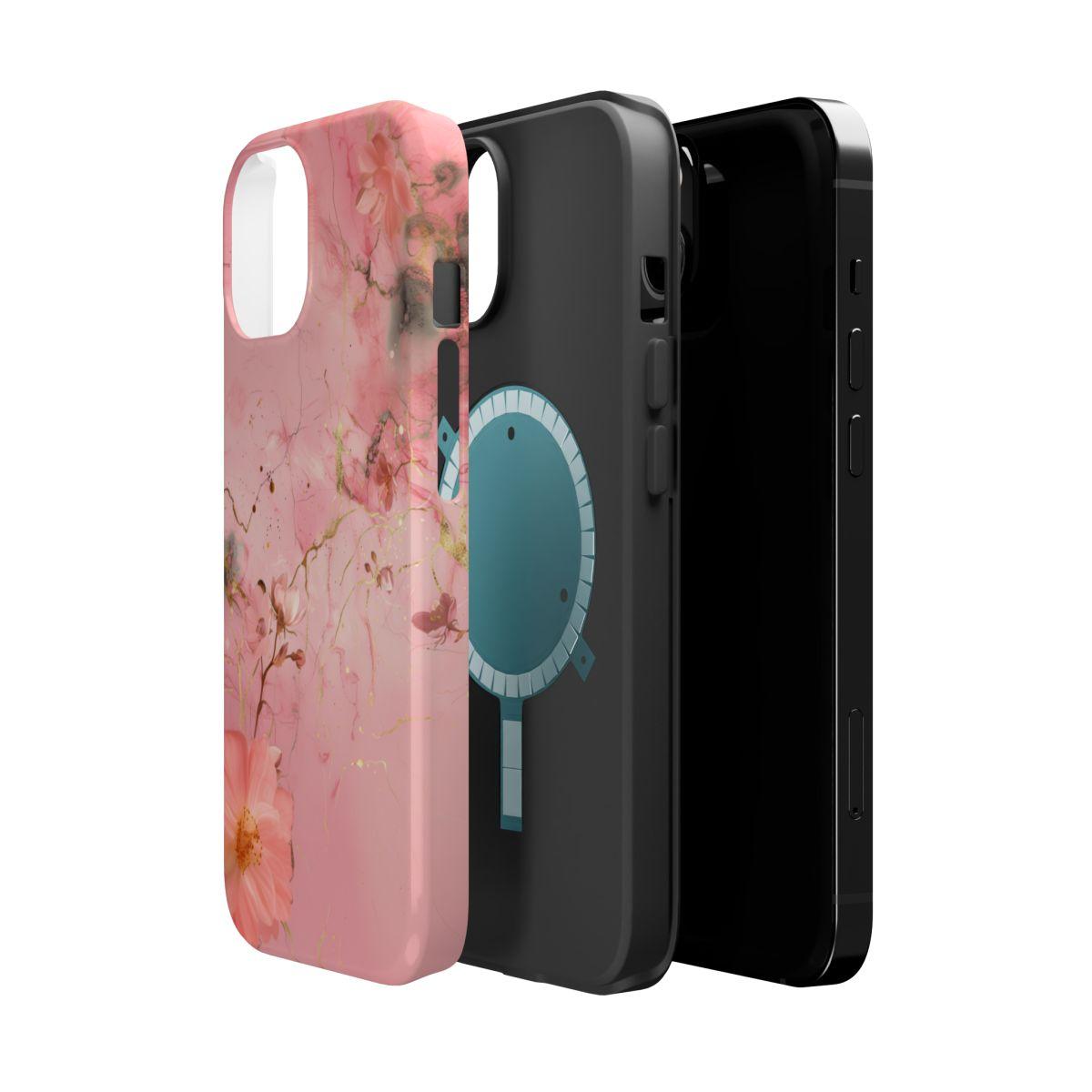 iPhone Case - Flower Pink Marble