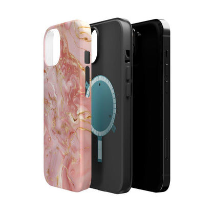 iPhone Case - Golden Vein Pink Marble