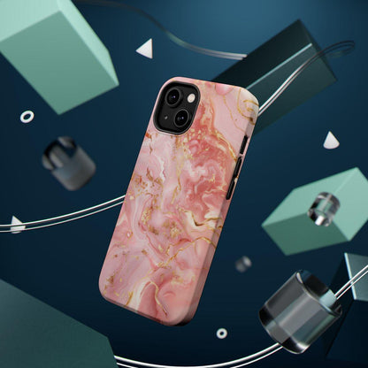 iPhone Case - Golden Vein Pink Marble