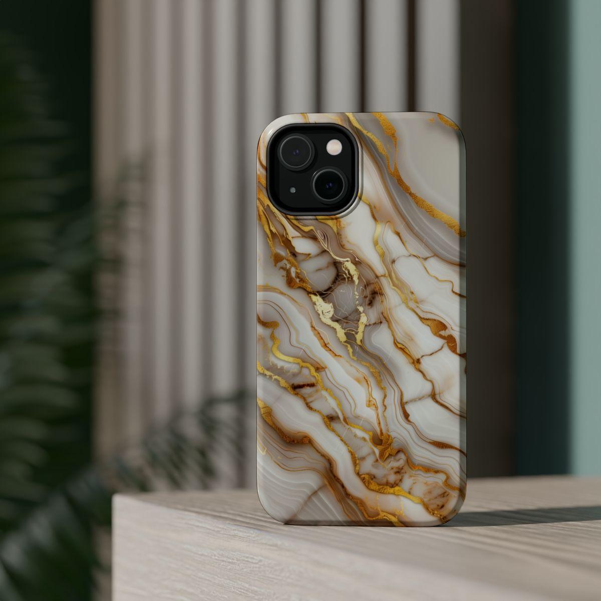 iPhone Case - Golden Vein White Marble