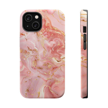 iPhone Case - Golden Vein Pink Marble