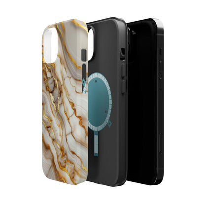 iPhone Case - Golden Vein White Marble