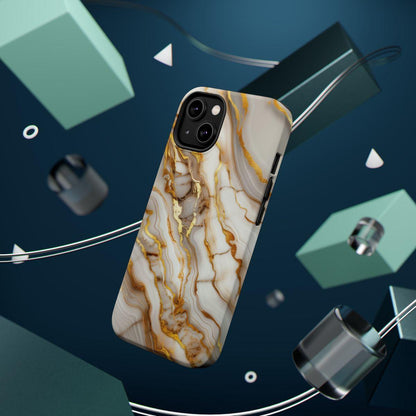 iPhone Case - Golden Vein White Marble