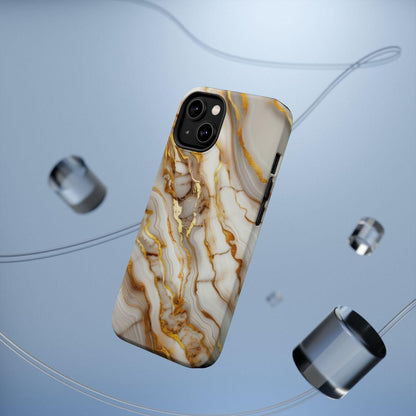 iPhone Case - Golden Vein White Marble