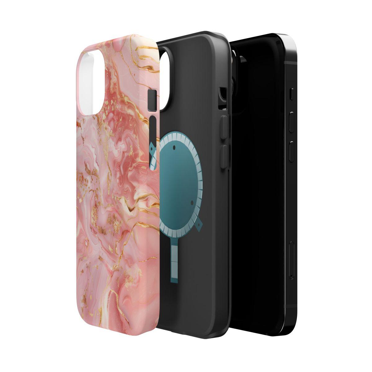 iPhone Case - Golden Vein Pink Marble