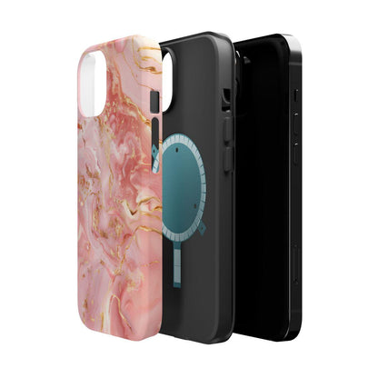 iPhone Case - Golden Vein Pink Marble