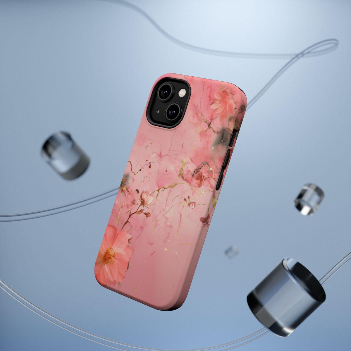 iPhone Case - Flower Pink Marble