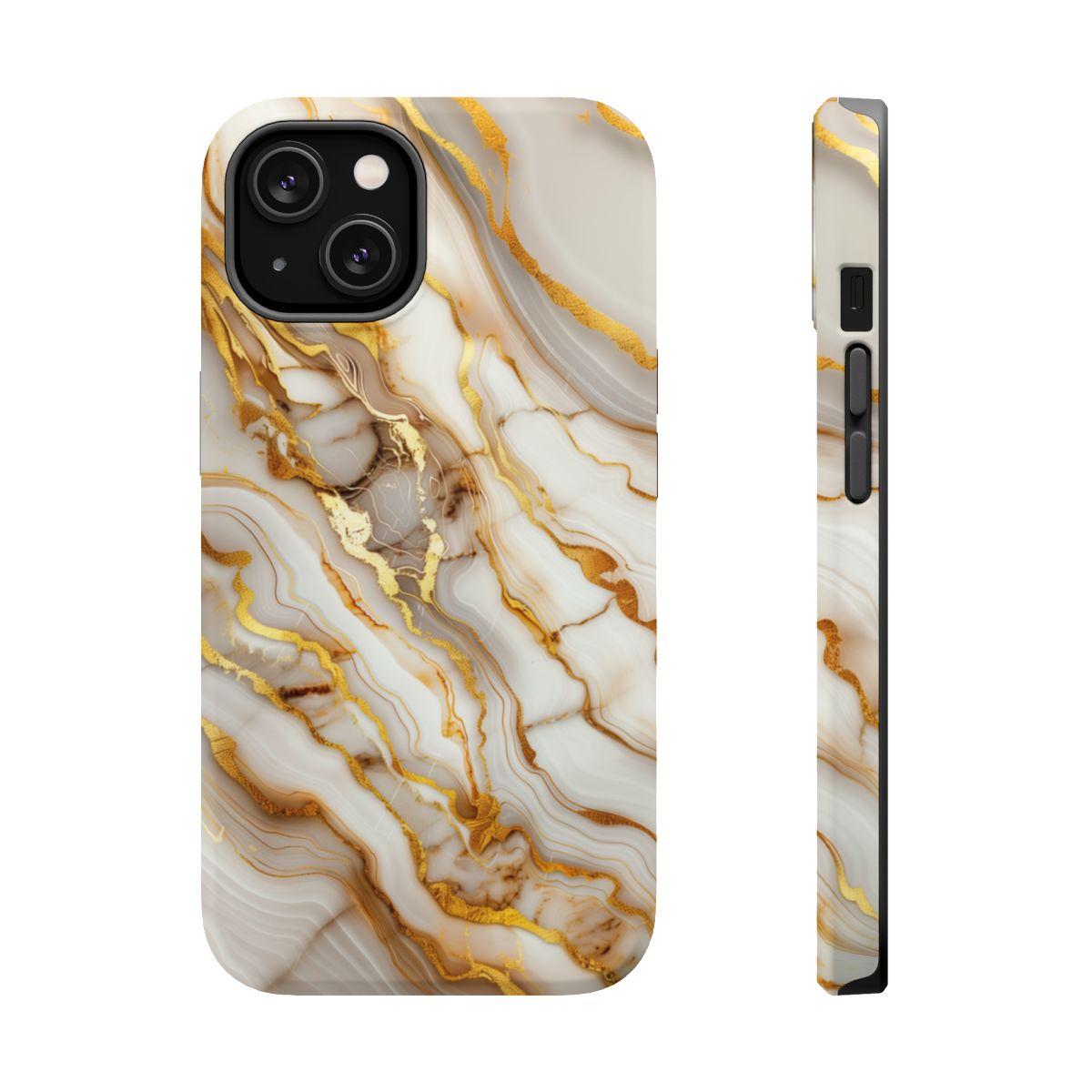 iPhone Case - Golden Vein White Marble