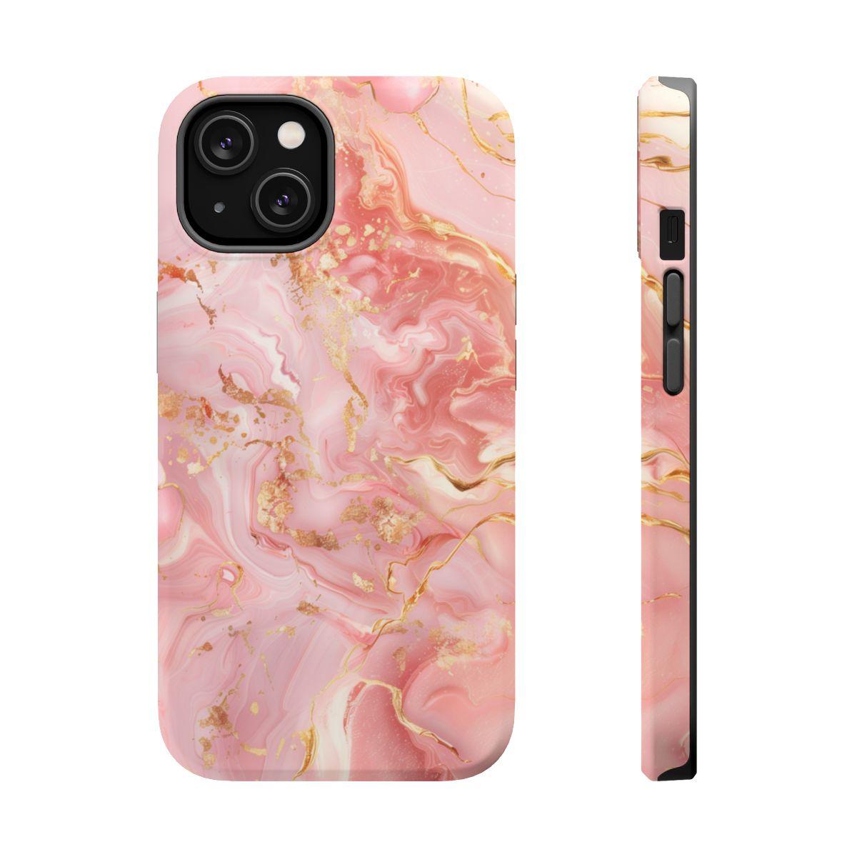 iPhone Case - Golden Vein Pink Marble