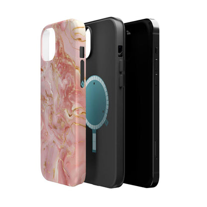 iPhone Case - Golden Vein Pink Marble