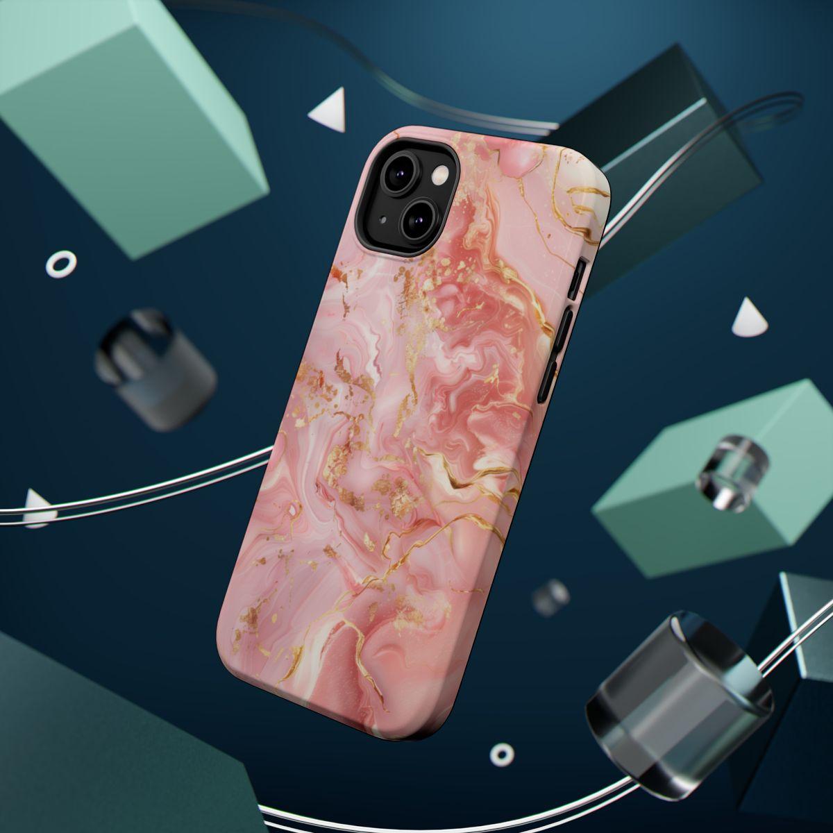 iPhone Case - Golden Vein Pink Marble