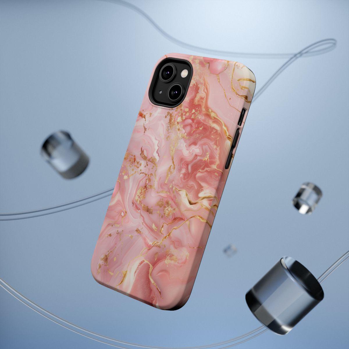 iPhone Case - Golden Vein Pink Marble