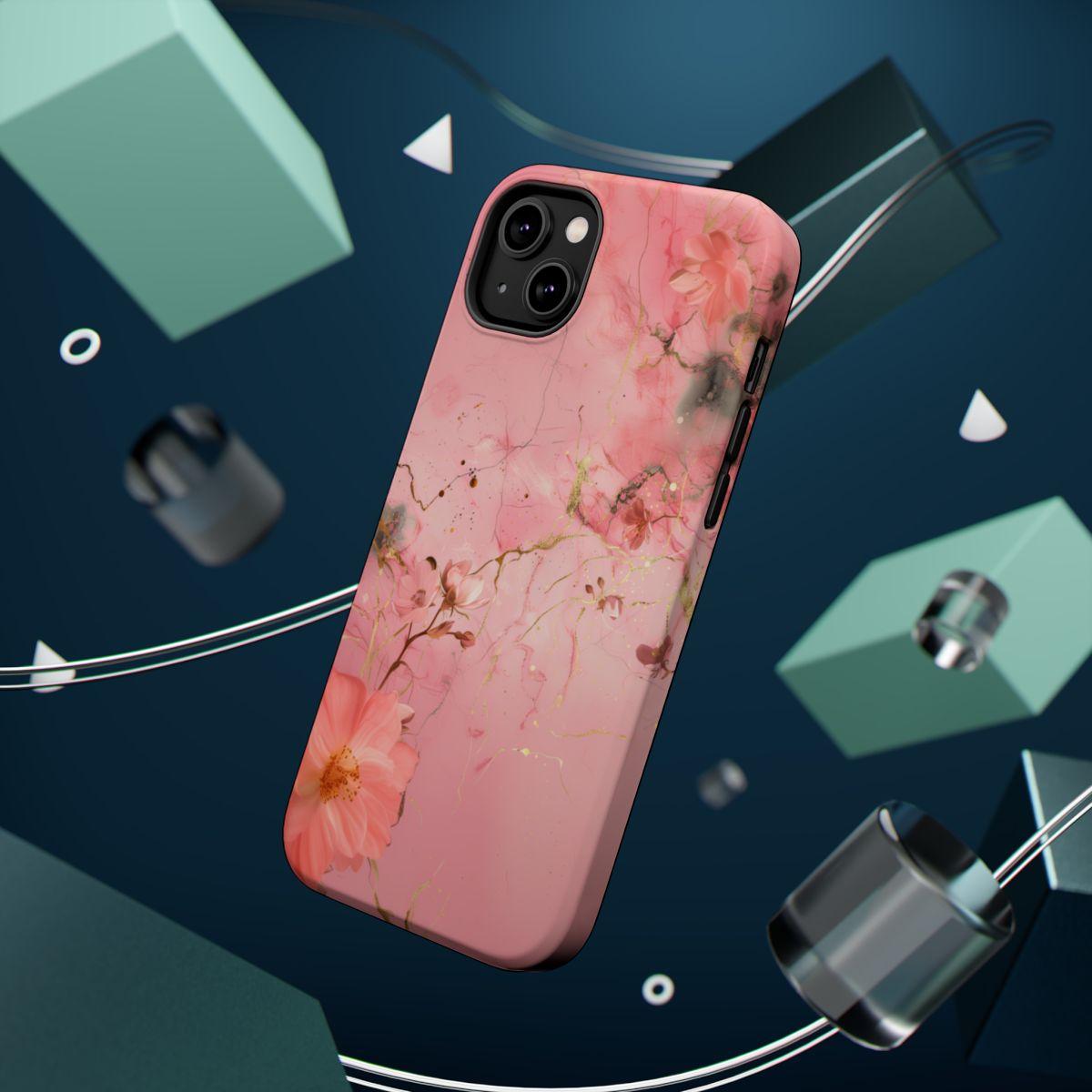 iPhone Case - Flower Pink Marble