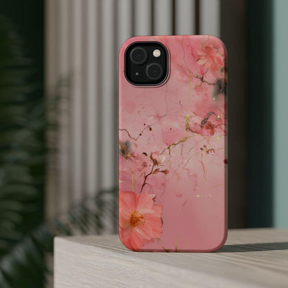 iPhone Case - Flower Pink Marble