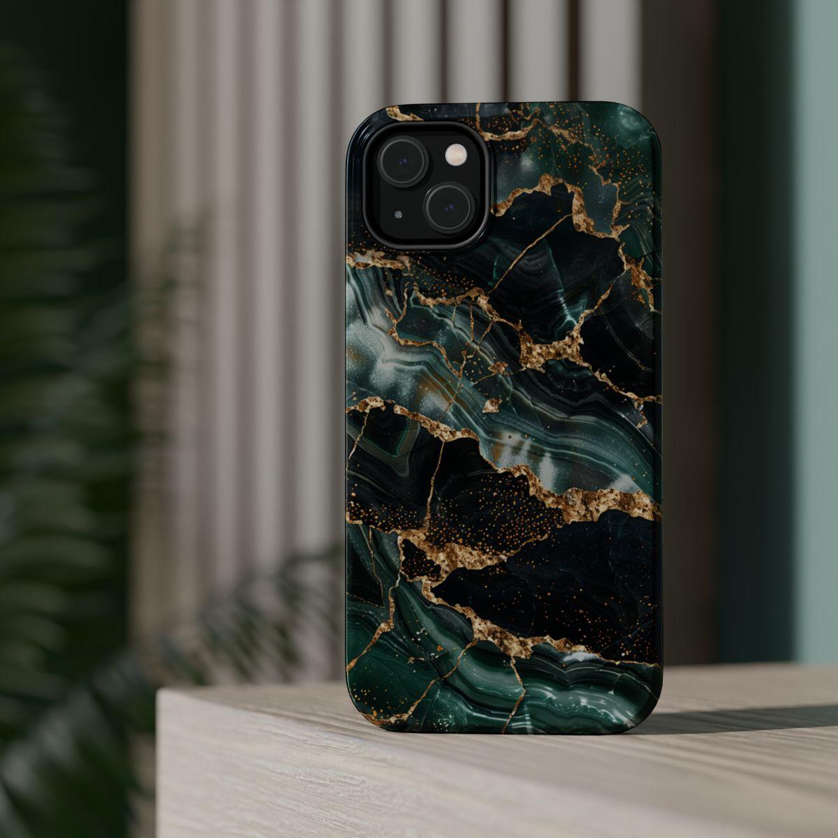 iPhone Case - Golden Vein Blue Marble