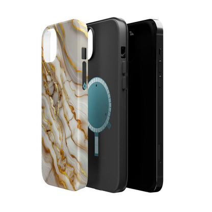 iPhone Case - Golden Vein White Marble