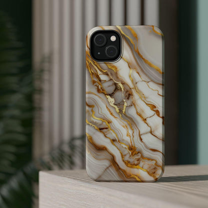 iPhone Case - Golden Vein White Marble