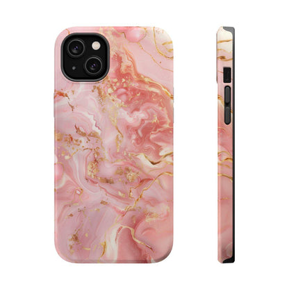 iPhone Case - Golden Vein Pink Marble