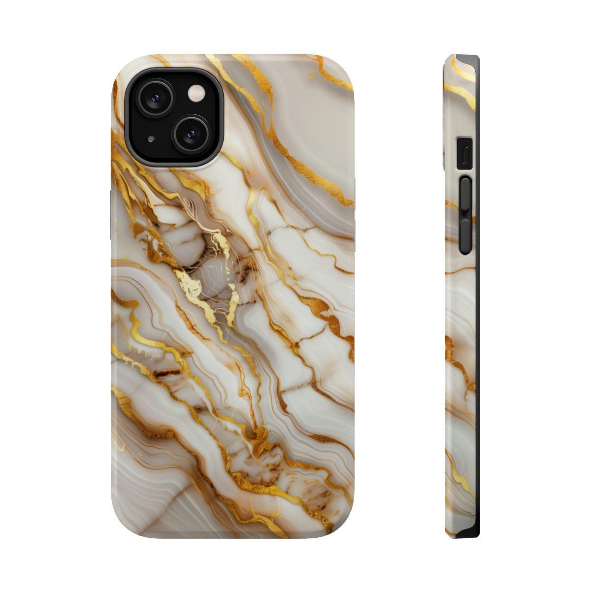 iPhone Case - Golden Vein White Marble