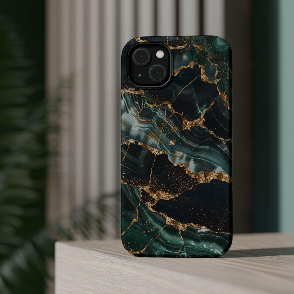 iPhone Case - Golden Vein Blue Marble