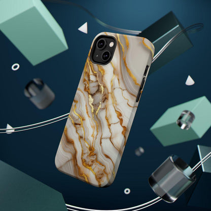 iPhone Case - Golden Vein White Marble