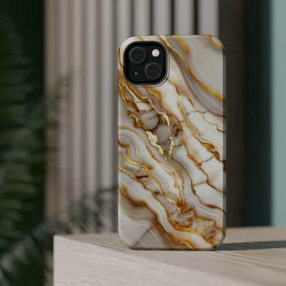 iPhone Case - Golden Vein White Marble