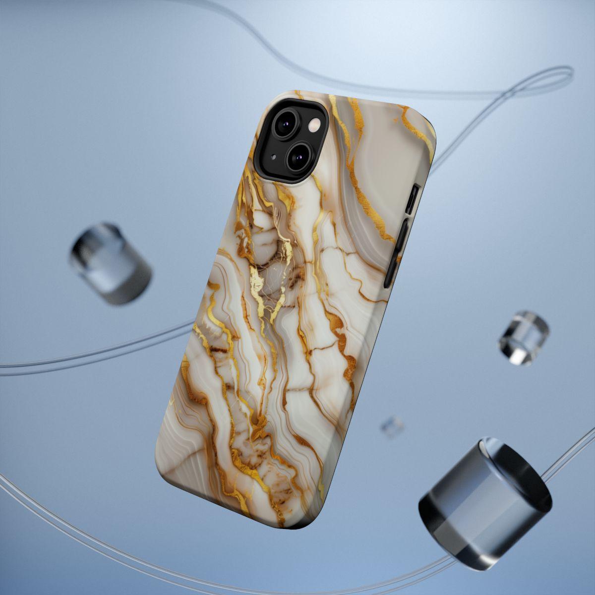 iPhone Case - Golden Vein White Marble