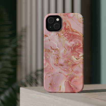 iPhone Case - Golden Vein Pink Marble