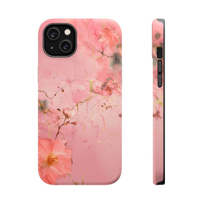 iPhone Case - Flower Pink Marble