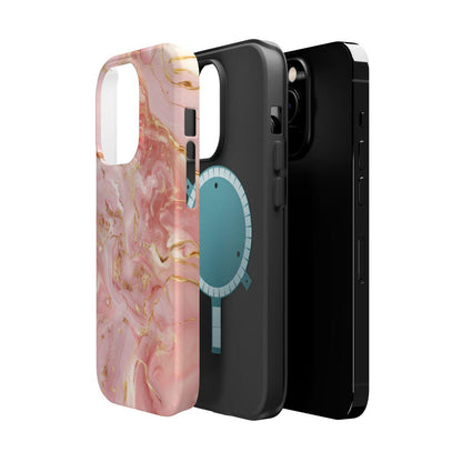 iPhone Case - Golden Vein Pink Marble