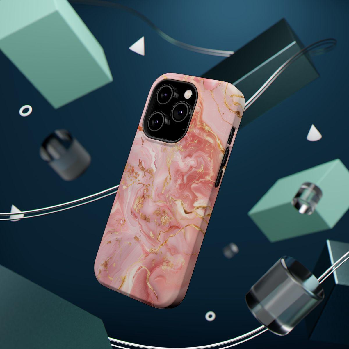 iPhone Case - Golden Vein Pink Marble