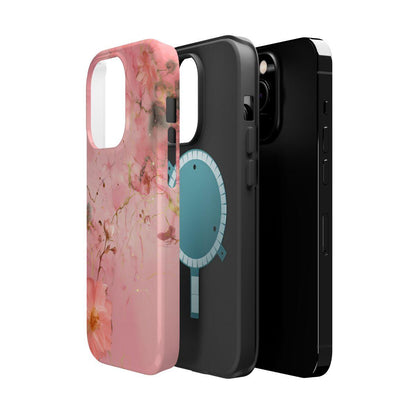 iPhone Case - Flower Pink Marble