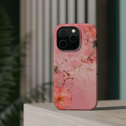 iPhone Case - Flower Pink Marble