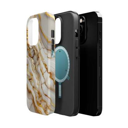 iPhone Case - Golden Vein White Marble