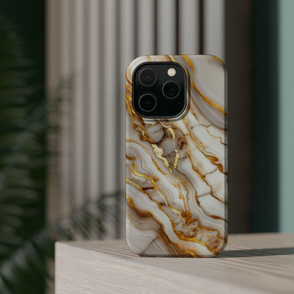 iPhone Case - Golden Vein White Marble