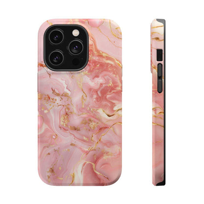 iPhone Case - Golden Vein Pink Marble