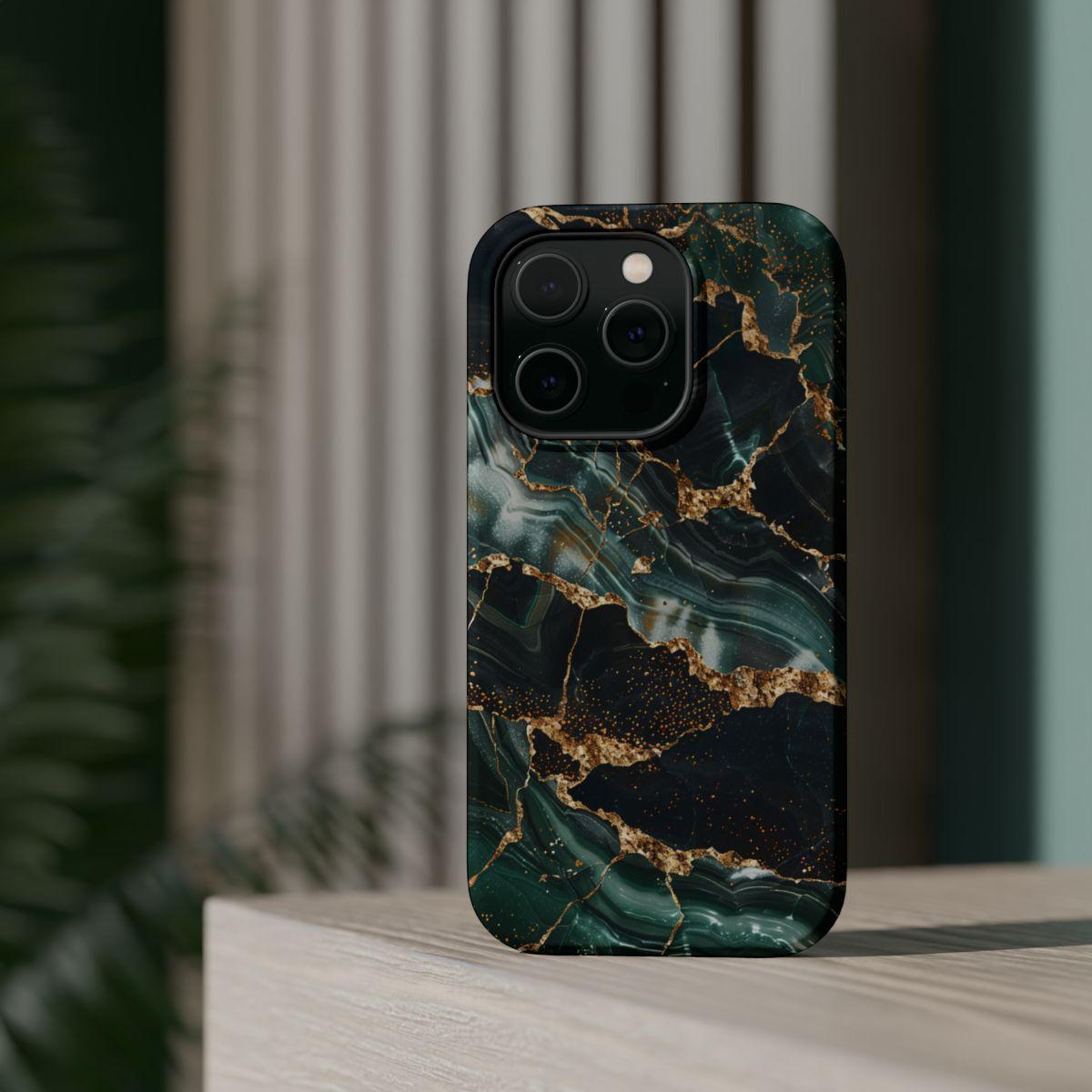 iPhone Case - Golden Vein Blue Marble